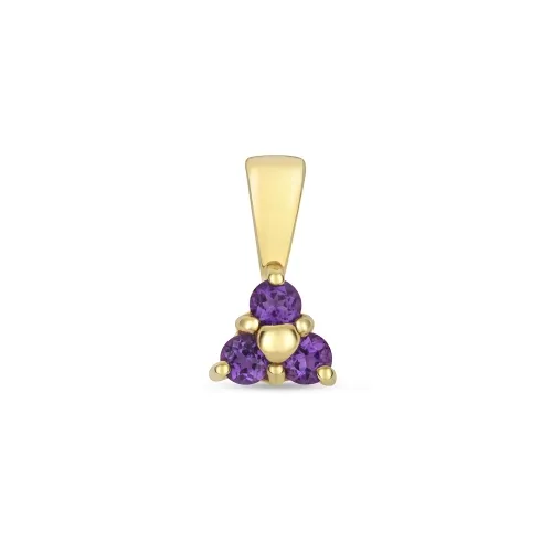 Amethyst 3 Stone Pendant 9ct Gold